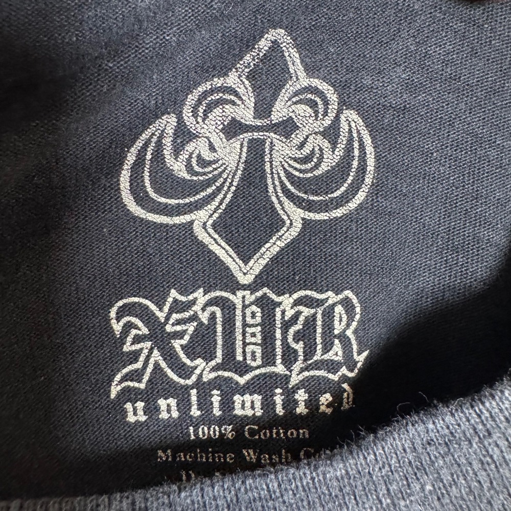 XVR Unlimited Mens Graphic T-Shirt Black Skull Cross Gothic Embroidered XL 2XL - Picture 3 of 8